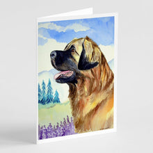 Load image into Gallery viewer, Leonberger  Greeting Cards -  Blank Note Cards – 8-Pack of Artist-Designed Cards with Envelopes