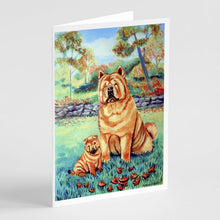 Load image into Gallery viewer, Chow Chow Momma's Love  Greeting Cards -  Blank Note Cards – 8-Pack of Artist-Designed Cards with Envelopes