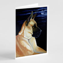 Load image into Gallery viewer, Fawn Great Dane in the Moonlight  Greeting Cards -  Blank Note Cards – 8-Pack of Artist-Designed Cards with Envelopes