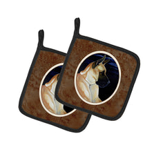 Load image into Gallery viewer, Fawn Great Dane in the Moonlight Pot Holders - Set of 2 Decorative Kitchen Helpers | Made in the USA 7059PTHD