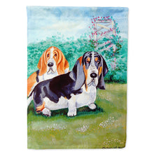 Load image into Gallery viewer, Basset Hound Double Trouble Flag Canvas House Size