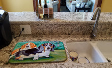Load image into Gallery viewer, Basset Hound Double Trouble Dish Drying Mat – Absorbent, Artistic Kitchen Essentials 7061DDM