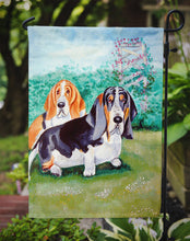 Load image into Gallery viewer, Basset Hound Double Trouble Garden Flag – Decorative Outdoor Yard Flag