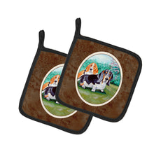 Load image into Gallery viewer, Basset Hound Double Trouble Pot Holders - Set of 2 Decorative Kitchen Helpers | Made in the USA 7061PTHD