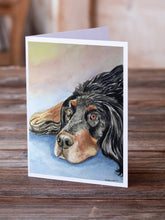 Load image into Gallery viewer, Gordon Setter Waiting on Mom  Greeting Cards -  Blank Note Cards – 8-Pack of Artist-Designed Cards with Envelopes