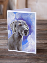 Load image into Gallery viewer, Weimaraner Azure Skies  Greeting Cards -  Blank Note Cards – 8-Pack of Artist-Designed Cards with Envelopes