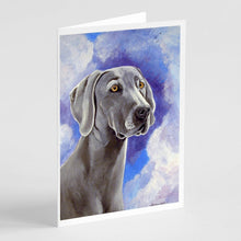 Load image into Gallery viewer, Weimaraner Azure Skies  Greeting Cards -  Blank Note Cards – 8-Pack of Artist-Designed Cards with Envelopes