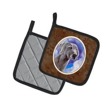 Load image into Gallery viewer, Weimaraner Azure Skies Pot Holders - Set of 2 Decorative Kitchen Helpers | Made in the USA 7063PTHD
