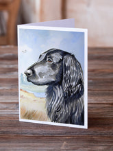 Load image into Gallery viewer, Flat Coated Retriever Greeting Cards -  Blank Note Cards – 8-Pack of Artist-Designed Cards with Envelopes