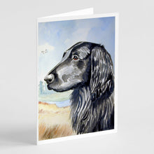 Load image into Gallery viewer, Flat Coated Retriever Greeting Cards -  Blank Note Cards – 8-Pack of Artist-Designed Cards with Envelopes