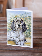 Load image into Gallery viewer, English Setter Patience  Greeting Cards -  Blank Note Cards – 8-Pack of Artist-Designed Cards with Envelopes