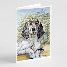 Load image into Gallery viewer, English Setter Patience  Greeting Cards -  Blank Note Cards – 8-Pack of Artist-Designed Cards with Envelopes