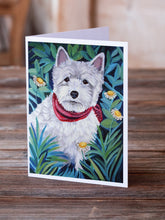 Load image into Gallery viewer, Westie Greeting Cards -  Blank Note Cards – 8-Pack of Artist-Designed Cards with Envelopes