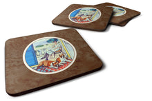Load image into Gallery viewer, Lady with her Boxer Foam Coaster  7068FC