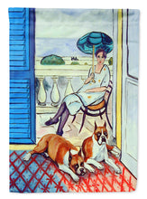 Load image into Gallery viewer, Lady with her Boxer Garden Flag – Decorative Outdoor Yard Flag