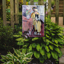 Load image into Gallery viewer, Lady with her Papillon Garden Flag – Decorative Outdoor Yard Flag