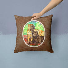 Load image into Gallery viewer, Shar Pei Fawn and Chocolate Throw Pillow - 14x14 Decorative Pillow – Art for Your Home &amp; Patio 7070PW1414