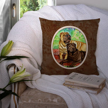 Load image into Gallery viewer, Shar Pei Fawn and Chocolate Throw Pillow - 14x14 Decorative Pillow – Art for Your Home &amp; Patio 7070PW1414