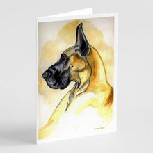 Load image into Gallery viewer, Fawn Great Dane Greeting Cards -  Blank Note Cards – 8-Pack of Artist-Designed Cards with Envelopes