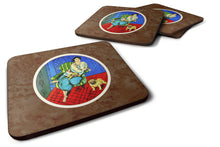 Load image into Gallery viewer, Lady with her  Fawn Pug Foam Coaster  7072FC