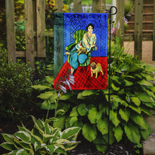 Load image into Gallery viewer, Lady with her  Pug Garden Flag – Decorative Outdoor Yard Flag