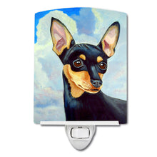 Load image into Gallery viewer, Min Pin Black and Tan Ceramic Night Light 7073CNL