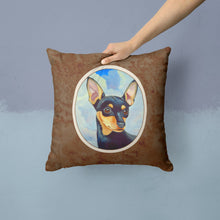 Load image into Gallery viewer, Min Pin Black and Tan Throw Pillow - 14x14 Decorative Pillow – Art for Your Home &amp; Patio 7073PW1414