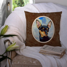 Load image into Gallery viewer, Min Pin Black and Tan Throw Pillow - 14x14 Decorative Pillow – Art for Your Home &amp; Patio 7073PW1414