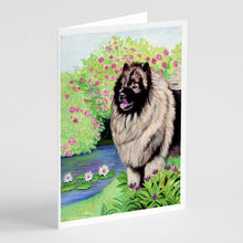Load image into Gallery viewer, Keeshond  Greeting Cards -  Blank Note Cards – 8-Pack of Artist-Designed Cards with Envelopes