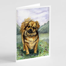 Load image into Gallery viewer, Tibetan Spaniel  Greeting Cards -  Blank Note Cards – 8-Pack of Artist-Designed Cards with Envelopes
