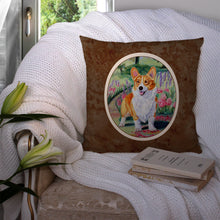 Load image into Gallery viewer, Pembroke Corgi Springtime Throw Pillow - 14x14 Decorative Pillow – Art for Your Home &amp; Patio 7077PW1414