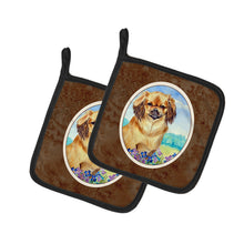 Load image into Gallery viewer, Tibetan Spaniel Pot Holders - Set of 2 Decorative Kitchen Helpers | Made in the USA 7078PTHD