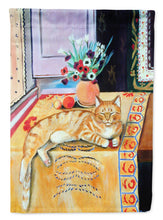 Load image into Gallery viewer, Orange Tabby Cat on the table Garden Flag – Decorative Outdoor Yard Flag