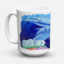 Load image into Gallery viewer, Dolphin under the sea Dishwasher Safe Microwavable Ceramic Coffee Mug 15 ounce 7080CM15