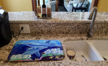 Load image into Gallery viewer, Dolphin under the sea Dish Drying Mat – Absorbent, Artistic Kitchen Essentials 7080DDM