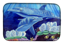 Load image into Gallery viewer, Dolphin under the sea Dish Drying Mat – Absorbent, Artistic Kitchen Essentials 7080DDM