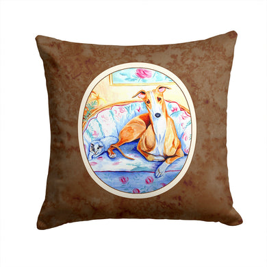 Whippet Waiting on you Throw Pillow - 14x14 Decorative Pillow – Art for Your Home & Patio 7081PW1414