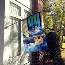 Load image into Gallery viewer, Shih Tzu Tan and Silver Flag Canvas House Size