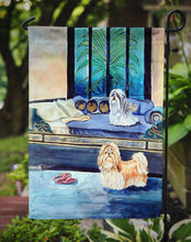 Load image into Gallery viewer, Shih Tzu Tan and Silver Garden Flag – Decorative Outdoor Yard Flag