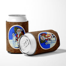 Load image into Gallery viewer, Harlequin Great Dane with Santa Claus Can or Bottle Hugger 7083CC
