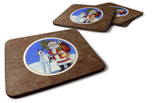 Load image into Gallery viewer, Harlequin Great Dane with Santa Claus Foam Coaster  7083FC