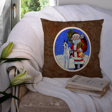 Load image into Gallery viewer, Harlequin Great Dane with Santa Claus Throw Pillow - 14x14 Decorative Pillow – Art for Your Home &amp; Patio 7083PW1414