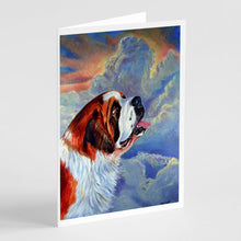 Load image into Gallery viewer, Saint Bernard Loyalty  Greeting Cards -  Blank Note Cards – 8-Pack of Artist-Designed Cards with Envelopes