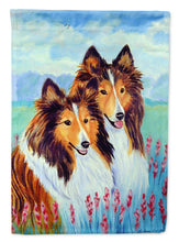 Load image into Gallery viewer, Two Sable Shelties Flag Canvas House Size