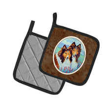 Load image into Gallery viewer, Sable Shelties Double Trouble Pot Holders - Set of 2 Decorative Kitchen Helpers | Made in the USA 7086PTHD