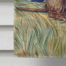 Load image into Gallery viewer, Chocolate Labrador Puppy Flag Canvas House Size