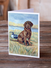 Load image into Gallery viewer, Chocolate Labrador Puppy   Greeting Cards -  Blank Note Cards – 8-Pack of Artist-Designed Cards with Envelopes