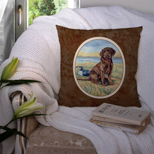Load image into Gallery viewer, Chocolate Labrador Puppy  Throw Pillow - 14x14 Decorative Pillow – Art for Your Home &amp; Patio 7090PW1414