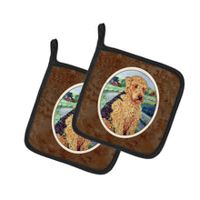 Load image into Gallery viewer, Airedale Terrier Pot Holders - Set of 2 Decorative Kitchen Helpers | Made in the USA 7096PTHD