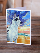 Load image into Gallery viewer, Harelquin Great Dane  Greeting Cards -  Blank Note Cards – 8-Pack of Artist-Designed Cards with Envelopes